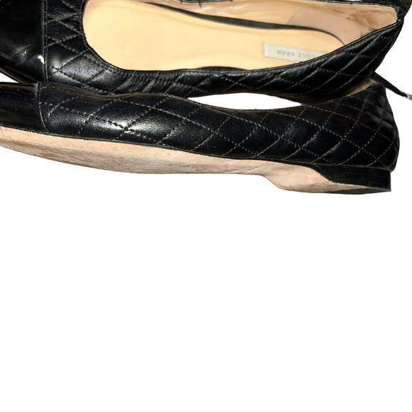 Cole haan black pointy toe leather ballet flats size 7.5M - Picture 5 of 5